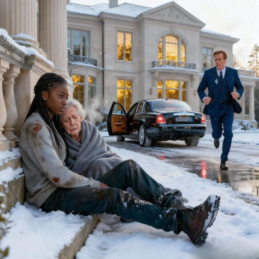 Billionaire is shocked to see his mother leaning on a homeless teen, he rushes over and…